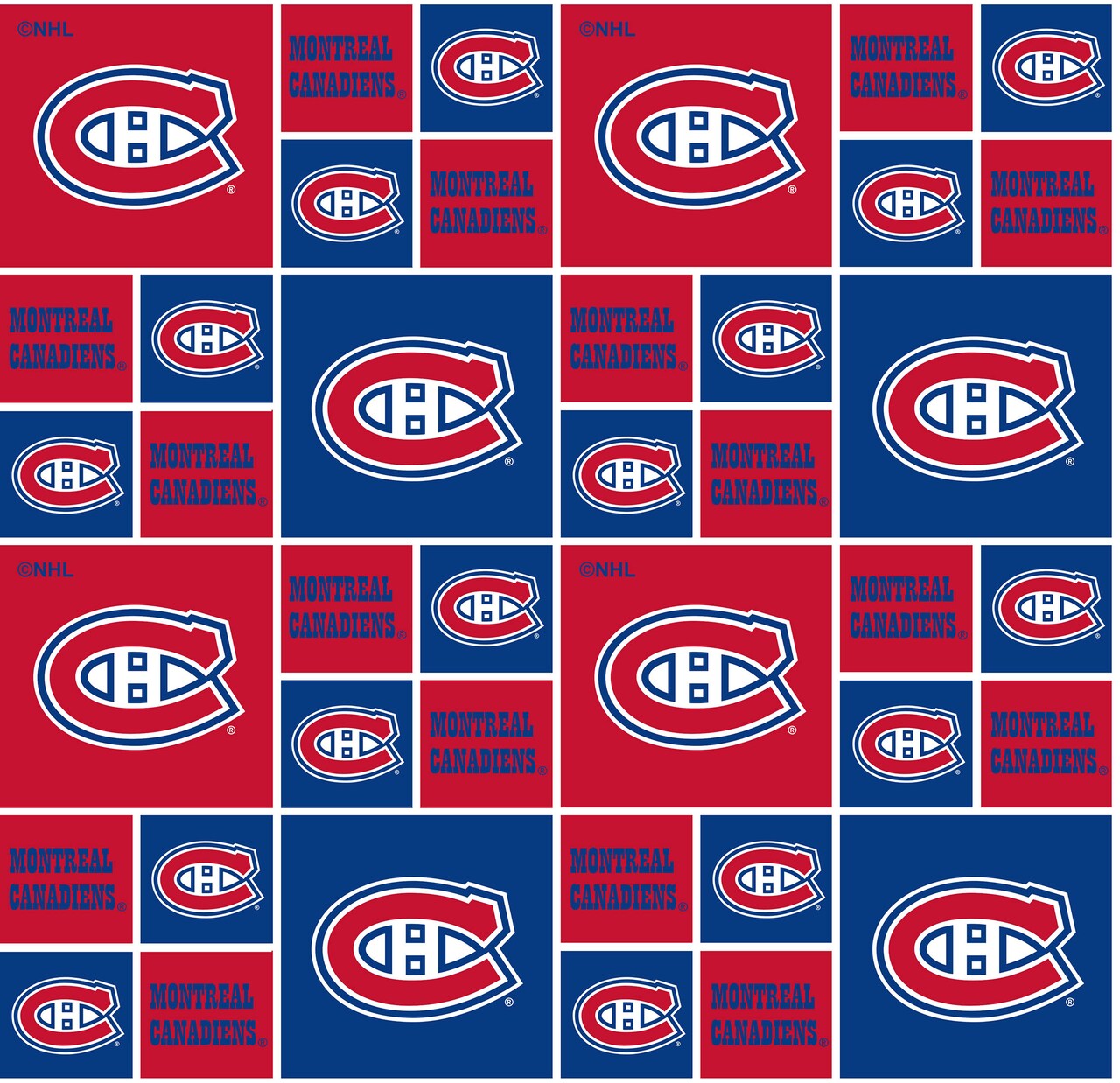 Sykel Enterprises NHL Team Cotton Fabric-Montreal Canadiens Geometric Cotton Quilting Fabric